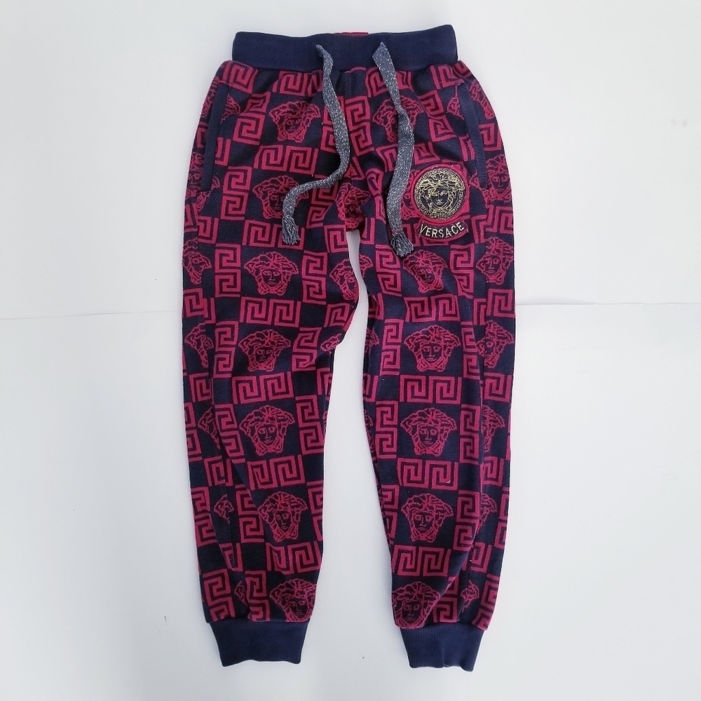 Boys Red Gold Greek Medusa Jogger Sweatpants